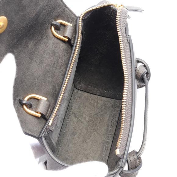 Celine Pico Belt Bag Handbag Bag Leather Grey - Picture 3 of 4